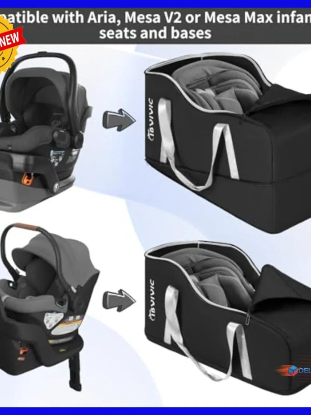Infant Car Seat Travel Bag Compatible with UPPAbaby Aria Mesa